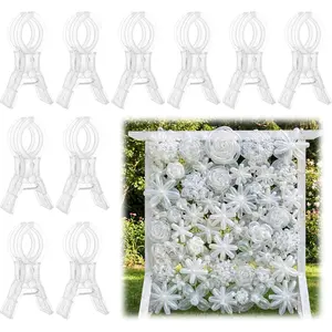 10 Pcs Balloon Arch Clips and 100 Transparent Long Balloons for Arch, Clips for Balloon Arch 3.5 Inch Set for Birthday Decoration, Photography Studio Long Balloons for Tying Balloon Arch