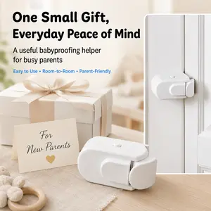 Snap-On Interior Door Lock - No Adhesive Safety Device for Knobs, Levers, Room Privacy, Standard Doors - Holiday Party Gift for Family Homes