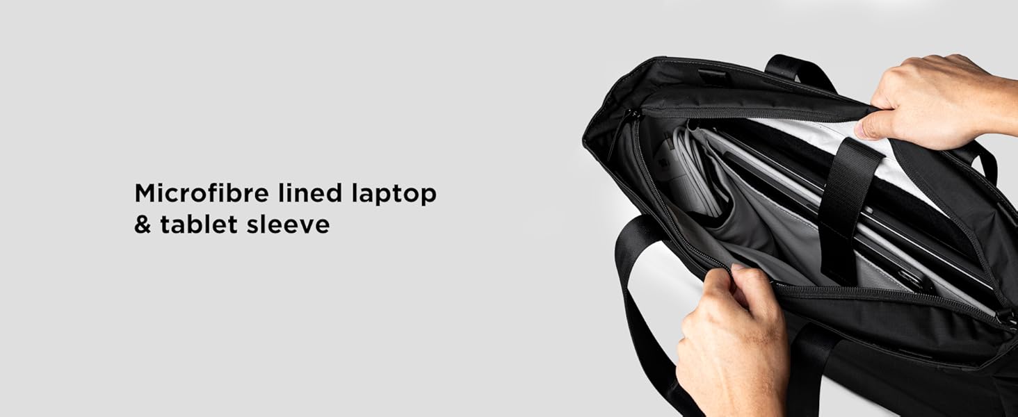 ALPAKA Metro Tote Bag 14L- Build 16" Laptop & Tablet Sleeve with zipper, External Bottle Pocket,Luggage pass-through