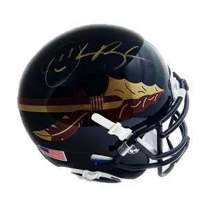Derrick Brooks FSU Seminoles Signed Black Schutt Mini Helmet - PSA