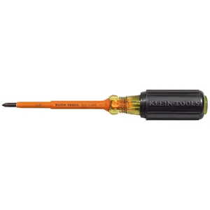 Klein Tools 6334INS Insulated Screwdriver, #1 Phillips Tip, 4-Inch