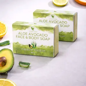 Forever Living Aloe Avocado Face & Body Soap - Gentle Cleansing with Fresh Citrus Scent - Moisturizing - Pack of 2 - 5 oz Each