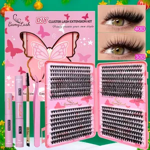 560pcs Mixed Large Box Individual Eyelash Extension Kit, Perfect for DIY Lash Extensions, 30D 40D Lash Clusters with Bond & Seal & Remover & Tweezers & Curler, Comprehensive Eyelash Application Set,Cosmetic makeup lashes