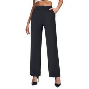 FireSwan Womens Wide Leg Dress Pants High Waist Stretch Slacks Work Pants with Pockets Business Casual Office Trousers