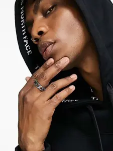 FaithHeart Stainless Steel Band Cuban Link Ring for Men Women Size 07-14