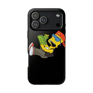 Cash Hustle Cartoon Money Phone Case for iPhone 11–17 & Samsung Galaxy S21–S25 | Urban Street Art Graphic Cover