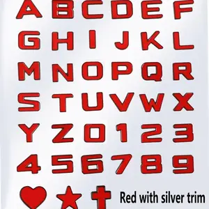 3D Metal DIY Adhesive Letters Word Alphabet Emblem Decals Numbers Black Red Car Poster Rear Trunk Logo Badge Sticker Accessories