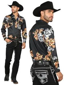 Centenario Men's Black Denim with White/Gray Embroidered Details 45310