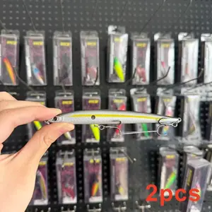 Large brand replica, popular, 2pcs, Luya bait plastic hard bait submerged pencil blood groove hook biomimetic fake bait, suitable for freshwater and seawater fishing accessories fishing gear supplies