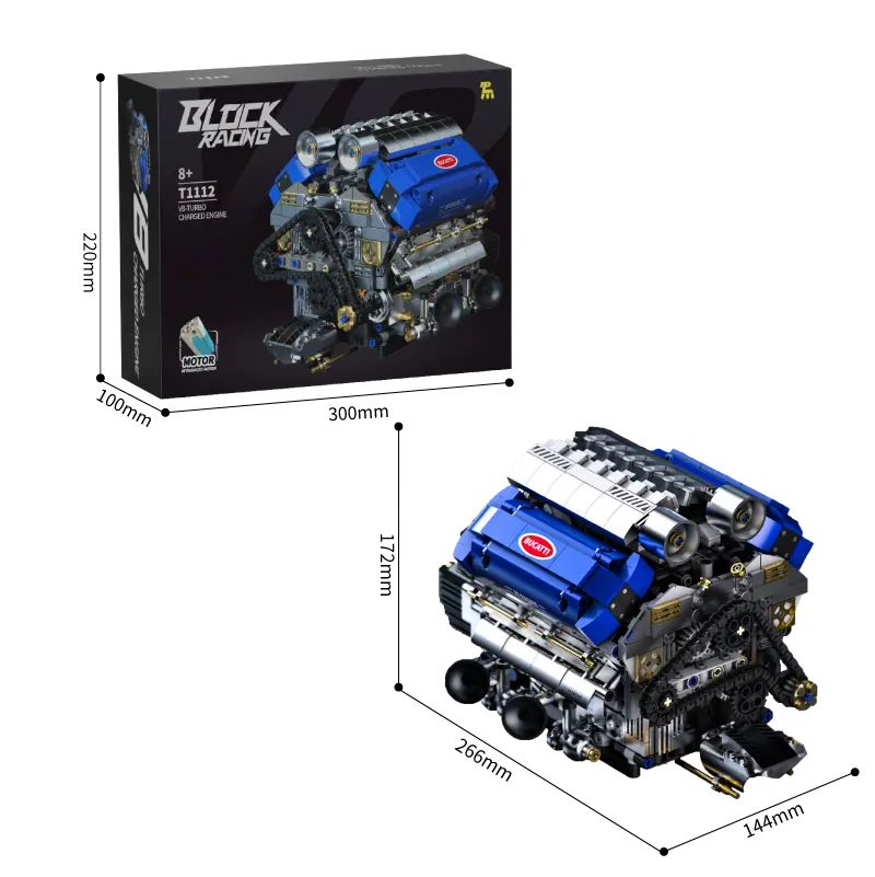 V8 Engine Model Kit That Runs, Motorized Engine Building Set for Adults, Working Visible Engine with Chain & Cg Tylinder Linkage, STEM Mechanical Buildinoy Gift for Car Enthusiasts Engineering Teens engine blocks