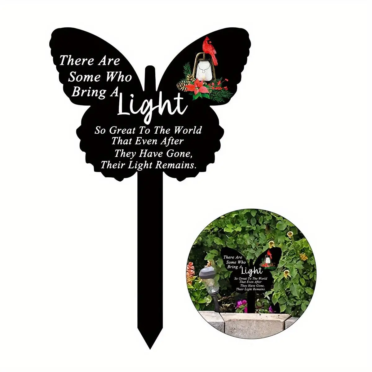 Butterfly Shaped Acrylic Memorial Sign, 1 Count Letter Garden Plaque, Outdoor Memorial Sign, Home Decor, Garden Decor