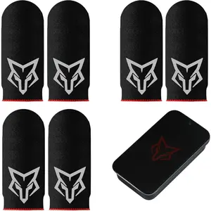 Mobile Phone  Finger Sleeves [6pcs], Anti- Breathable,Gaming Sleeve,Thumbs Finger Gloves Cover Sleeve for League of Legend, PUBG, Rules of ,  Out (Black [Carbon Fibre])