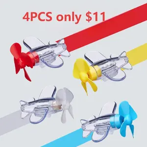 (4pc only $11) Wind powered small aircraft suitable forelectric vehicles, motorcycles, and cars - bloom with adifferent style at night