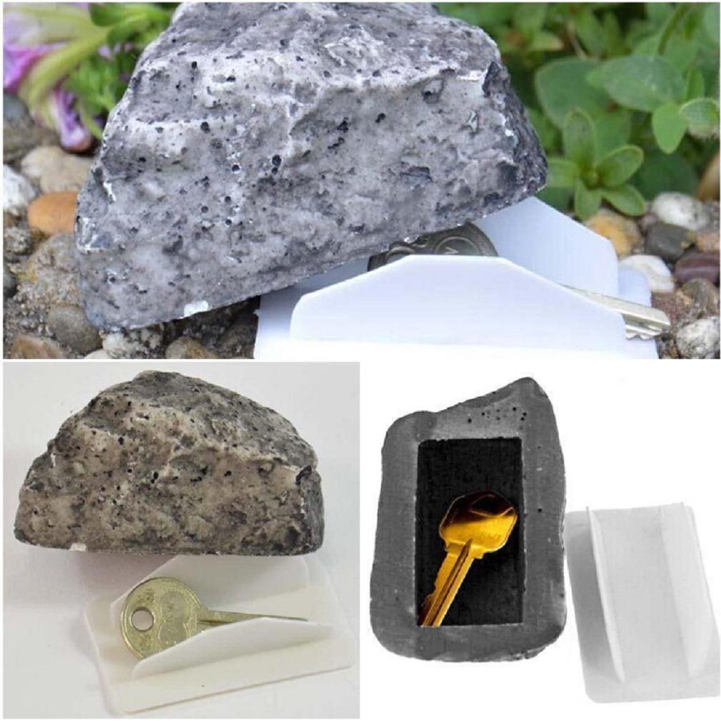 Outdoor Spare Garden Key Box Rock Hidden Hide in Stone Security Safe Storage Hiding Containers Resinous Hidden Key Holder Box