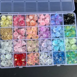 312pcs Glass Bellflower Beads, DIY Hanging Decorations, Phone Chains, Handmade Craft Supplies, Home Decoration, Festival Crafts