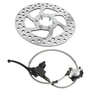 Hydraulic Rear Brake Caliper Cylinder with 170mm Disc Rotor Replacement Part for E-bike Scooter Dirt Bike Mini Moto Pocket Bike Offroad Motorcycle Go kart Quad ATV UTV Drift Trike Golf Cart Apollo