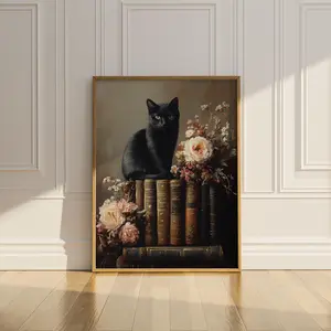 Animals Dark Academia Book Poster Unframed, Dark Academia Wall Decor Antique, Fantasy Book Lover Wall Art, Gift Home Decor, Retro Poster Gift for Mom