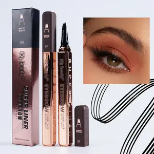 3Q Beauty 4 Fork-Tip Microblading Eyebrow Pen - Makeup, Waterproof, Long-Lasting, Natural Hair-Like Brows, Cosmetic, All Skin Types
