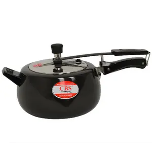 CBS Hard Anodized Black Pressure Cooker 5L– Inner Lid Handi - Induction Compatible & Durable