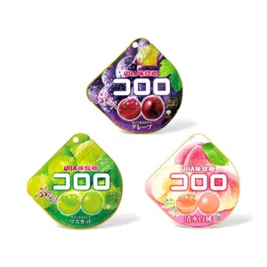 Kororo Peelable Fruit Gummies Snacks 48g Sweet Chewy Candy from Japan - Grape, Muscat & Peach Flavors