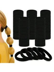 100pcs Polyester Hair Rollers, High Elastic Durable Fabric Ponytail Clips, Perfect for Women and Girls, Fashionable Hair Accessories