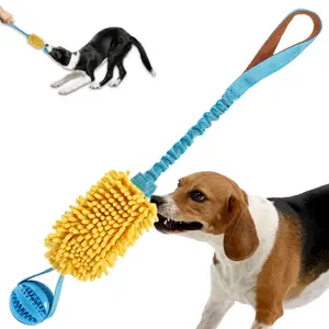 Interactive Dog Tug of War Toy, Puppy Training Pull Toy with Bungee Rope for Exercise & Interactive Play Games, Dog Rope Toy for Small Medium Large Dogs Chase and Tug (Blue)