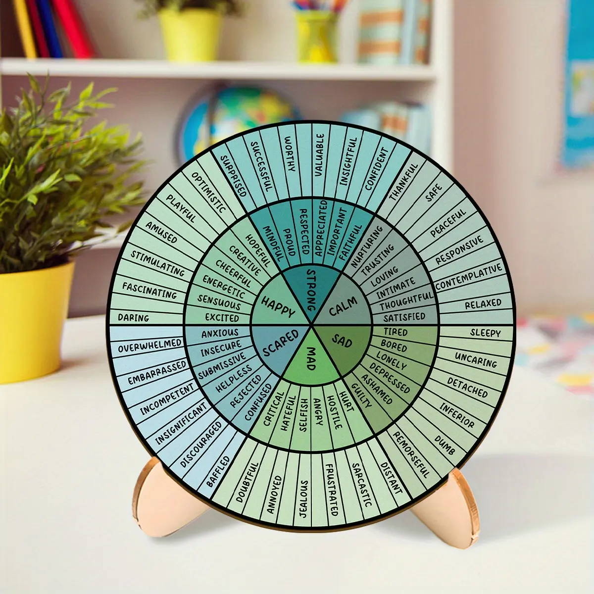 1pc 2D Flat Emotion Chart Color Wheel Circular Decorative Sign & Plaque ...