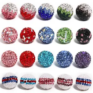 Diy 10pcs Beads for jewelry making pendant rhinestone pave beads clay pave disco ball beads fancy bead