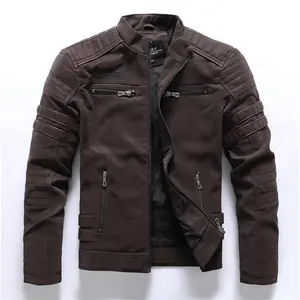 Men's PU Pilot Leather Jacket - Multi Embroidered Motorcycle Coat Trendy Brand Youth Edition Fashion Menswear