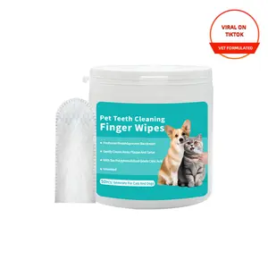 50-Count Pet Dental Finger Wipes for Cats & Dogs – Complete Disposable Teeth Cleaning Kit with Plaque Control & Breath Freshener