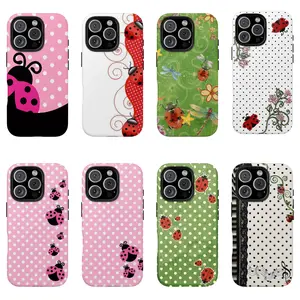 Chic Stripe Ladybug Phone Case, Gorgeous & Stylish Phone Case For Girl iphone 14 promax