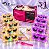 NO.4 False Eyelashes 54 Pairs 18mm Faux 3D Mink Lashes Natural Look Cat Eye Wispy Lashes Pack by BTLLSSH, Cosmetic Makeup