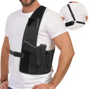 Adjustable right-hand quick-draw shoulder holster - suitable for both men and women for concealed carry. Compatible with 9mm, G series, LCP, LC9, Sig P365 and compact pistols - hunting and fishing equipment, secure fit, high-quality tactical gear