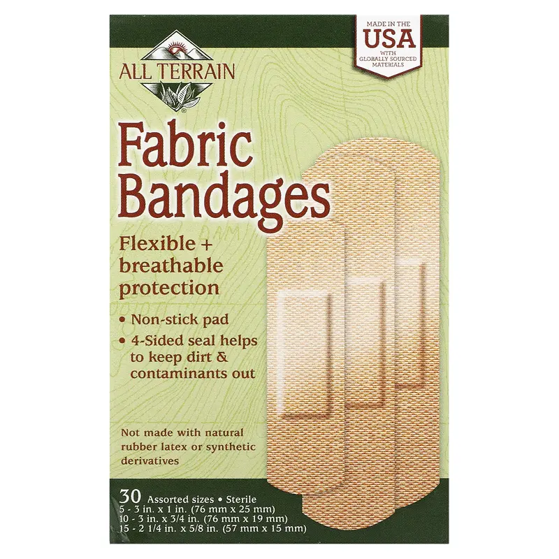 All Terrain Fabric Bandages, Assorted Sizes, 30 Bandages