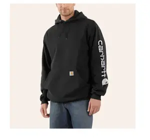 Carhartt Men's Black Medium weight Fleece Long sleeve Graphic Hoodie