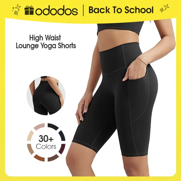 ODODOS odCLOUD 10" Women's High Waist Activewear Biker Shorts - Buttery Soft, Stretchy Breathable, Lightweight, Seamless Soft Athleisure Shorts with Pockets summerwins,back to school shopping