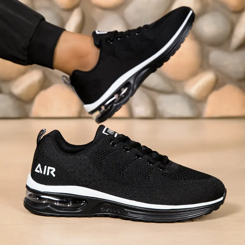Men's Air Cushion Running Shoes Breathable Lightweight Fashion Sneakers Non Slip Casual Sport Shoes for Gym Training Comfortable Walking, Athletic Running Shoes, Rubber Outsole, Running Trainer, Fabric Upper