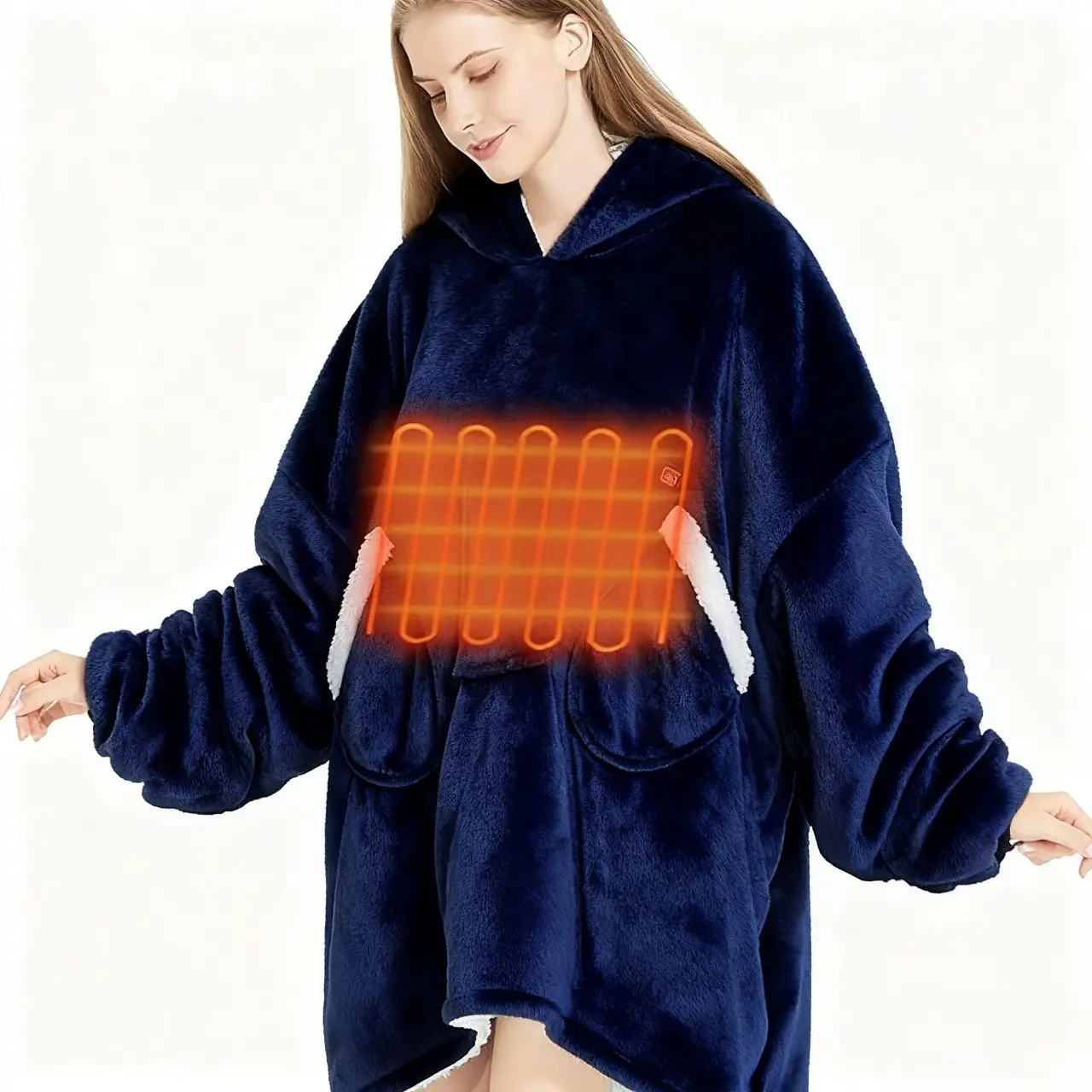 Heating Electric Shawl-navy blue