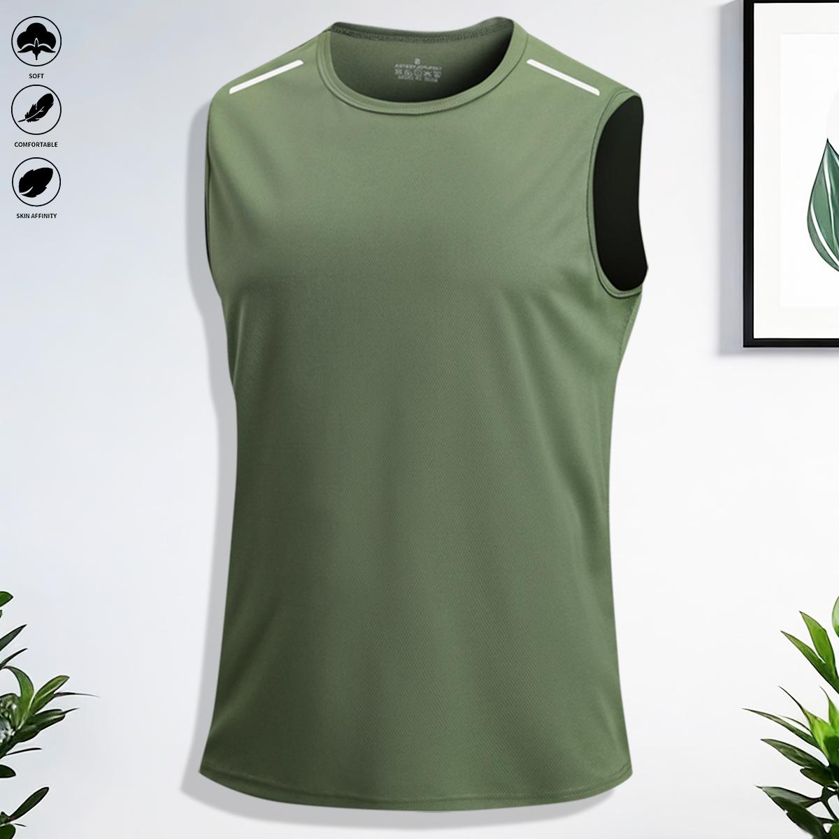 3-pack men’s athletic wear: tank top, sleeveless T-shirt, solid color—suitable for everyday casual outfits and sports/fitness activities like running and outdoor exercise.