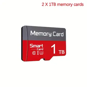 2-Pack × 1TB SD card storage card - Micro SD card and adapter: Compatible with tablets, cameras, smart phones, PSPS, monitors, PCS, headphones, speakers: Secure data storage. Micro tf monitoring system