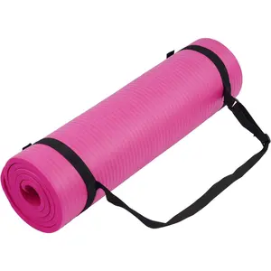 Yoga Mat, 1/2-Inch Extra Thick High Density Exercise Mat, Anti-Tear Exercise Yoga Mat with Carrying Strap, Suitable for Various Yoga Exercises home pilate equipment non slip Extra-Thick Non-Slip Yoga Mat with Strap gym