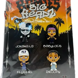 DGA Collectibles Pin Homies Big Heads Enamel Pin-Set Series 3 Jokawild Babylocs Flygirl Droopy Collectors Set - 4 Unique Pins for Cholo Enthusiasts