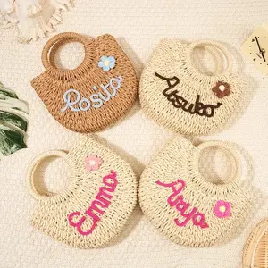 Custom Name Letter Tote Bag, Single Pack, Beach Vacation Handbag, Fashionable Shoulder Bag, Bridesmaid Gift, Party Favor, Birthday Present, Satchel Tote Bag