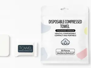 Disposable Compressed Towels 30 Count Portable Travel Towels Expandable Face Towels for Camping Hiking Gym Makeup Removal Individually Compact Tablets