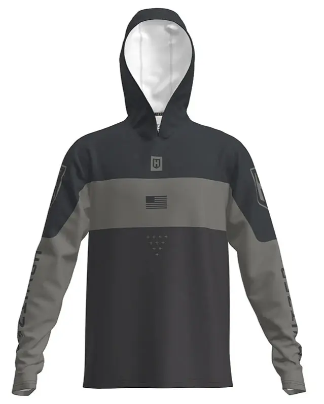 Howitzer Men's Fitted Ambush Graphic Pullover Hoodie - Assorted, Sporty Chic, 4.4 Oz Cotton Dri-Lite Stretch Performance Top, Long Sleeve, Wrinkle-Resistant, UPF Sun Protection, Pull-On, Firefighters/Veterans, All Seasons, Biker/Underlayer Use