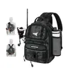 KastKing BaitSpace Fishing Sling Bag, Water-resistant Fishing Backpack with Rod & Beverage Holder, Adjustable Straps, Tackle Storage Bag for Fishing Gear and Equipment
