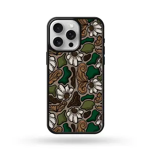 Faux Print Tooled Camo MagSafe Compatible Phone Case