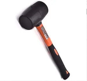Rubber Mallet Hammer 16 oz - Durable Eco-friendly Rubber Hammer Head for Camping, Flooring, Tent Stakes, Woodworking, Soft Blow Tasks without Damage - Ergonomic Grip Handle