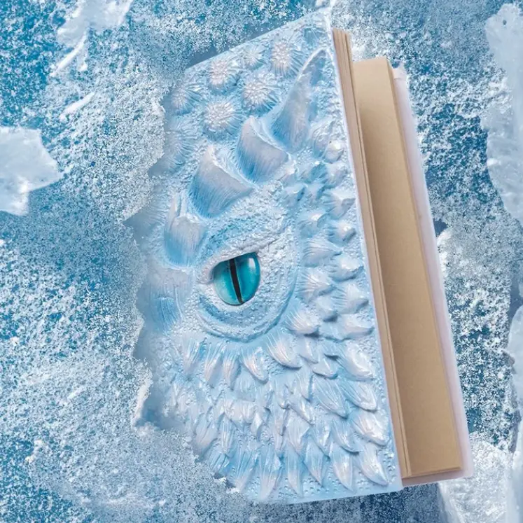 Baby Blue 3D Handmade Dragon Eye Notebook with Replacement Pack Retro Dragon Eye Notebook Diary Crafts Handmade 3D Relief Dragon Diary High Quality Resin Crafts Desktop Decoration Gift