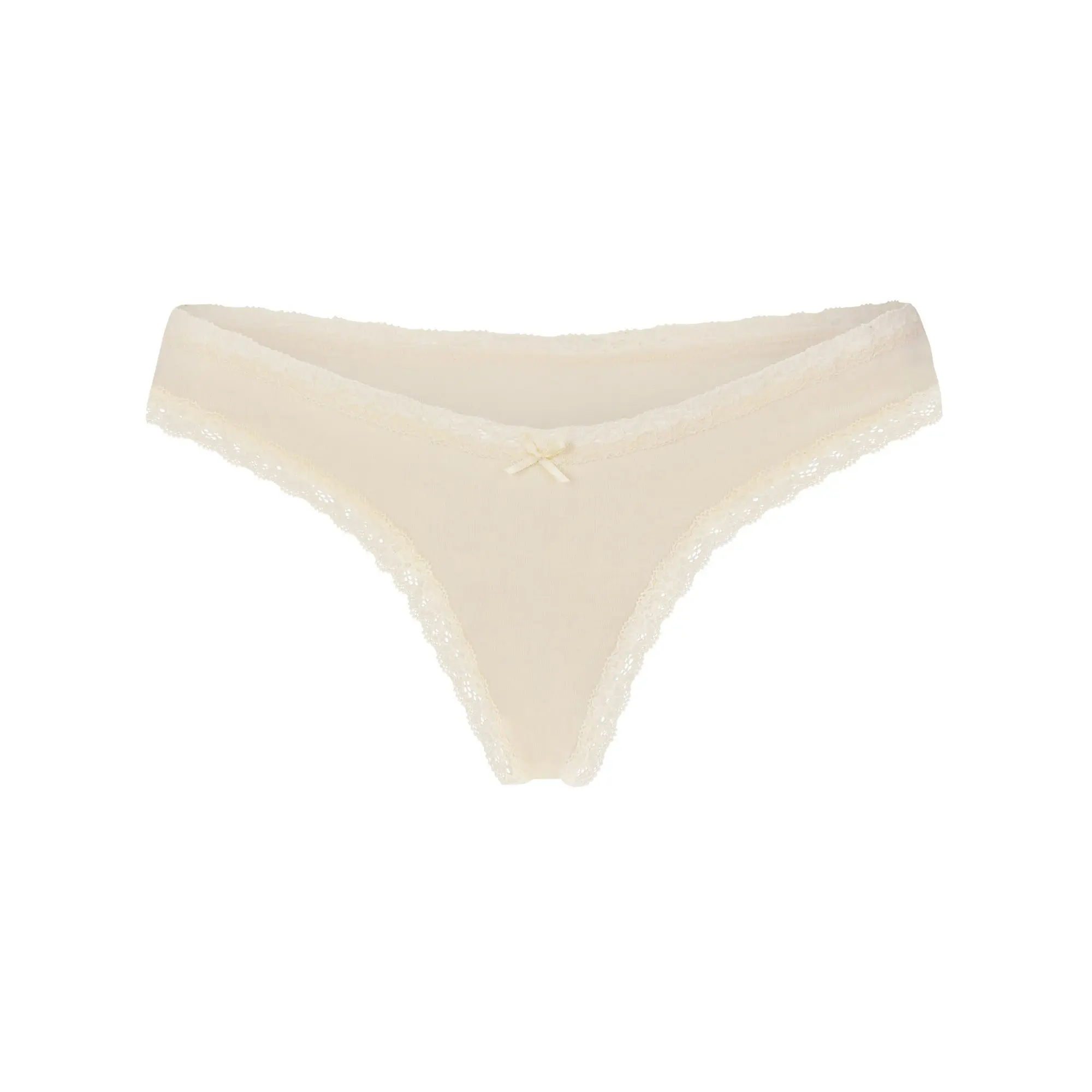 SKIMS LIGHTWEIGHT COTTON LACE THONG